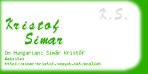 kristof simar business card